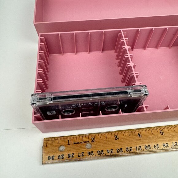 Vtg 1980s Cassette Tape Pink Hard Plastic w Lid The Dynasound Organizer Holds 24 - Picture 5 of 10